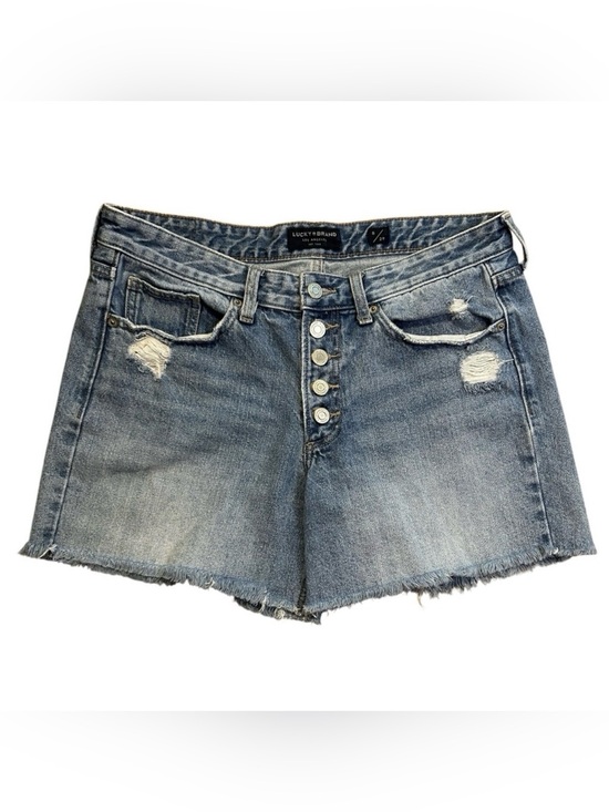 Lucky Brand Pants - LUCKY BRAND Denim Boyfriend Short sz 8 Distressed Cut-off Style Button Fly Boho